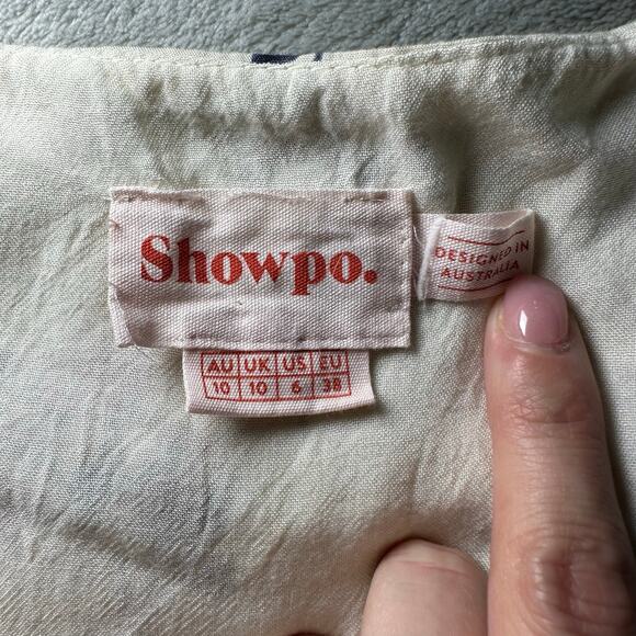 Showpo Midi Wrap Dress Women Size 6 Floral V-Neck Cottagecore Boho Summer Flowy - Picture 12 of 15